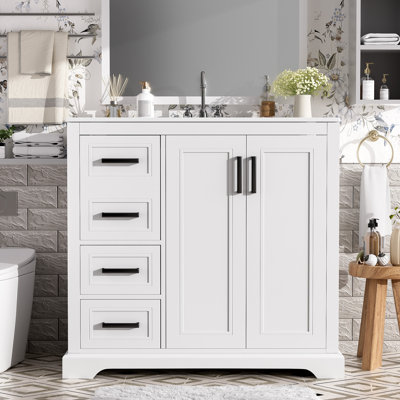 Meuble-lavabo simple 36 po avec lavabo en céramique