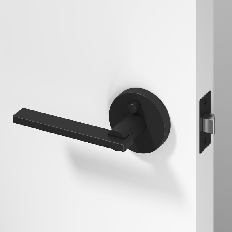 Poignée de porte Valli Design moderne dissimulé pour (lit et salle de bain) - Style minimaliste élégant en noir mat, Noir mat