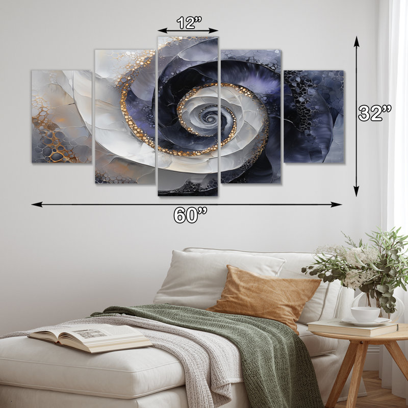 Daejaun abstrait cosmique vortex IV - abstrait spirales murales - art mural moderne sur toile