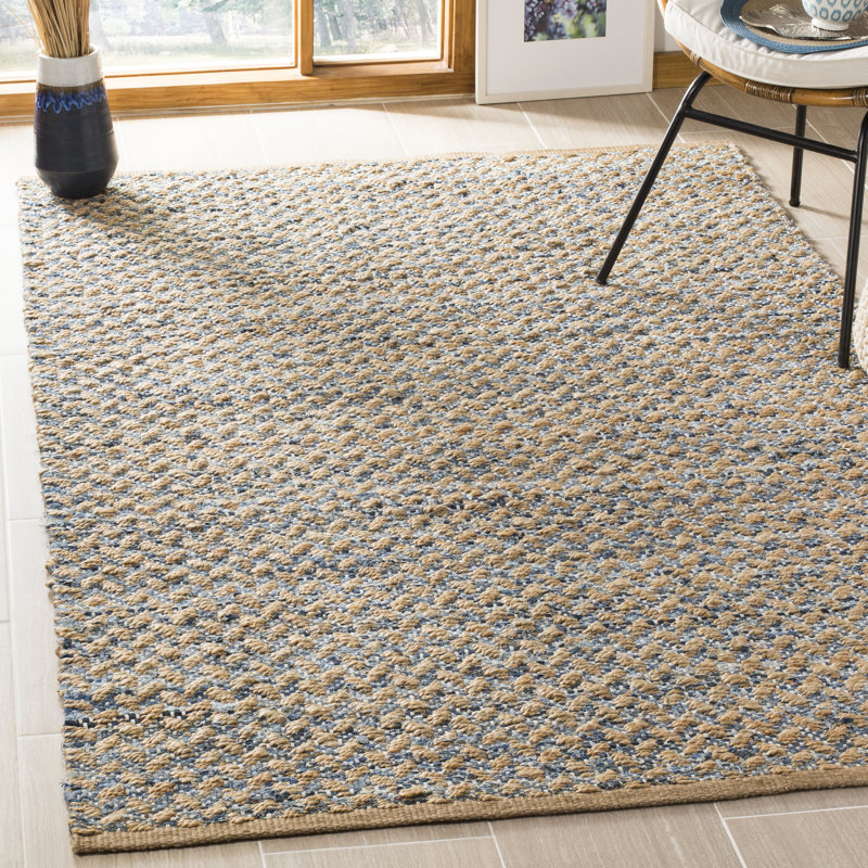 Reinheimer Handwoven Flatweave Jute/Sisal Blue/Natural Area Rug, Rectangle 274 x 366 cm