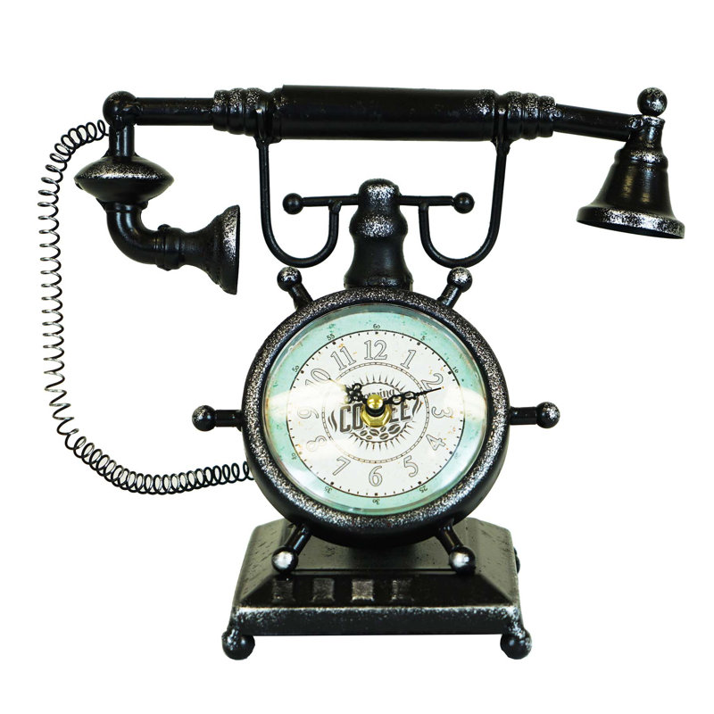 Analog Metal Mechanical Tabletop Clock in