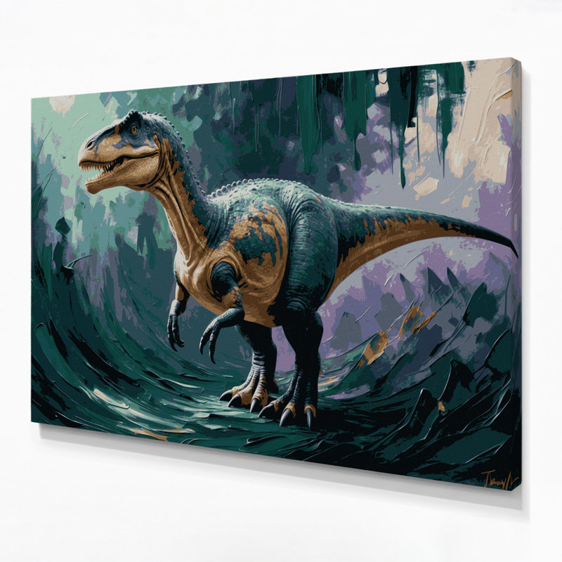 «Dinosaur Corythosaurus», art mural sur toile noire, H 16 po x l 20 po