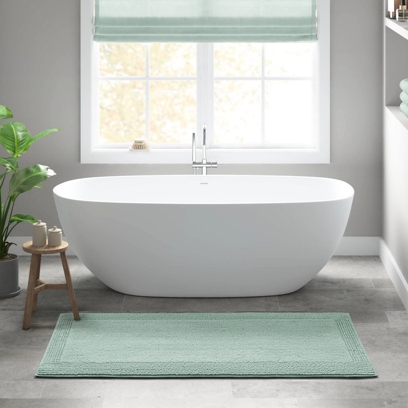 Tapis pour salle de bain réversible 17 x 24 po 100% coton 3000 g / m² - Surface douce et confortable au look dense