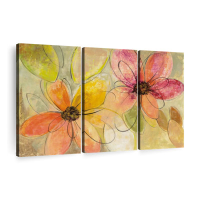 «Neon Floral I» sur toile