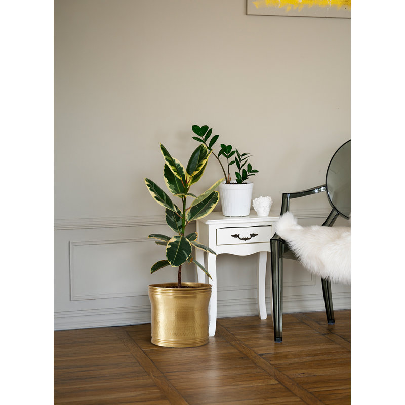 Pot à fleurs en aluminium martelé Rajani, H 15 po x l 15 po x P 15 po