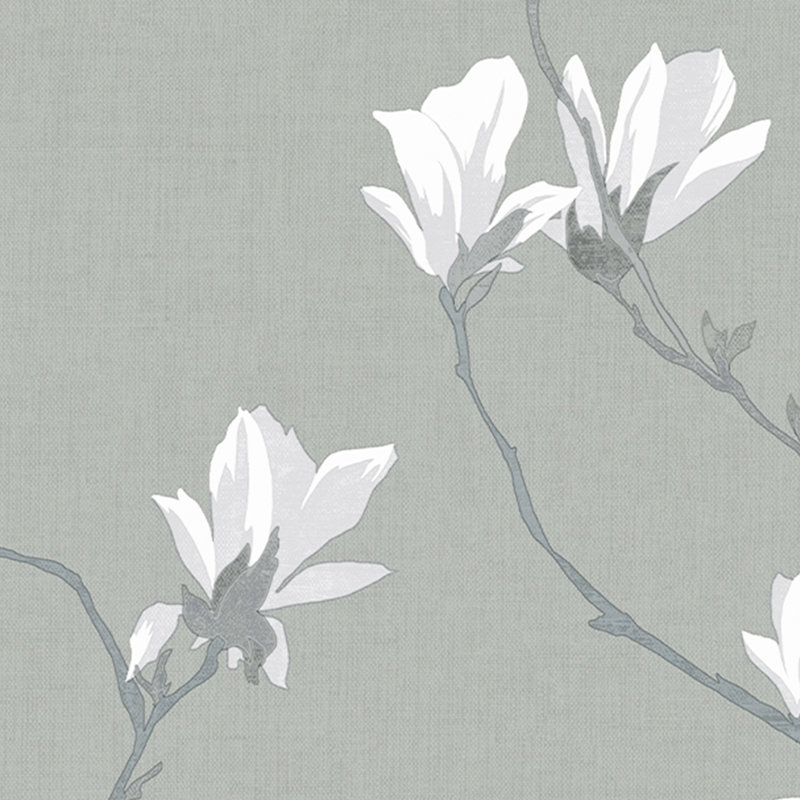 Laura Ashley Magnolia Grove Wallpaper Roll, Slate