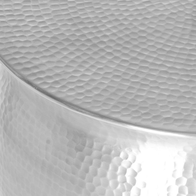 Tabouret de table en métal martelé, Argent