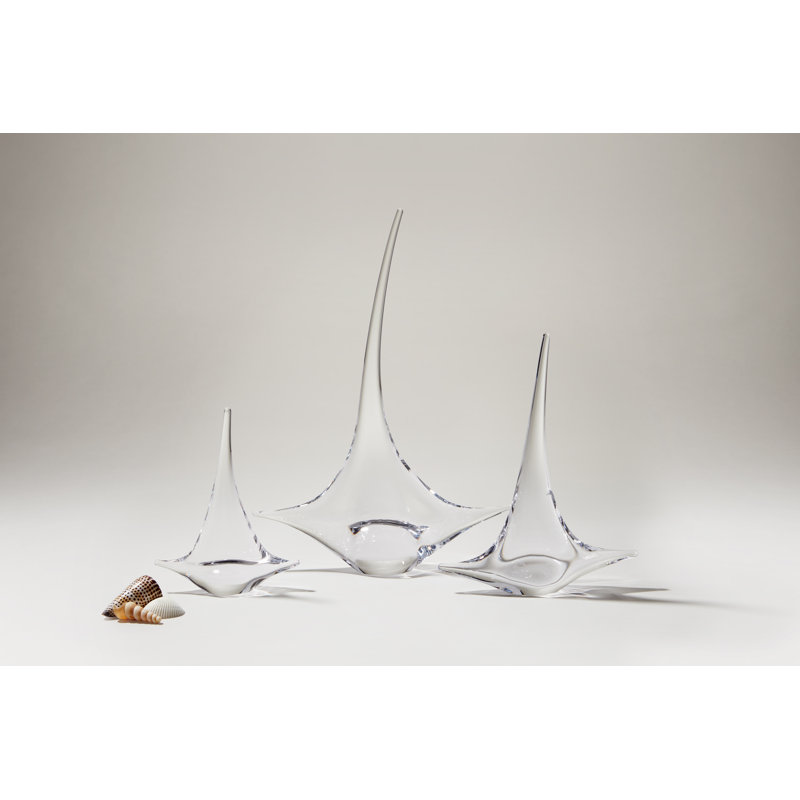 Handmade Glass Sailboat Figurine, Medium