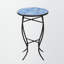 Support à plante rond en métal noir et bleu Abby-May, H 20,95 po x L 13,85 po x P 13,85 po