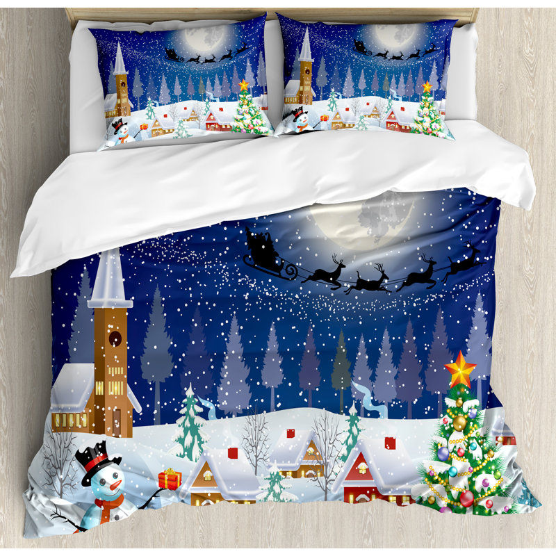 Christmas Traditional Polyester Duvet Cover, King