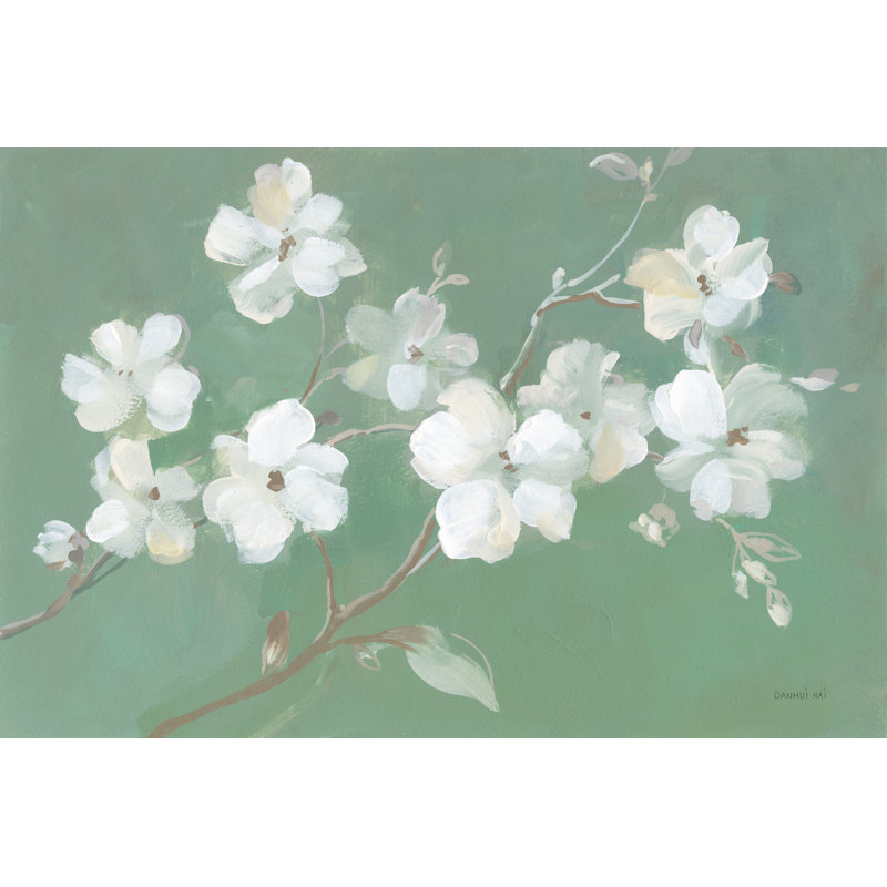 Blossoms On Sage by Danhui Nai - Wrapped Canvas Painting, 20cm H x 30cm W x 3.8cm D