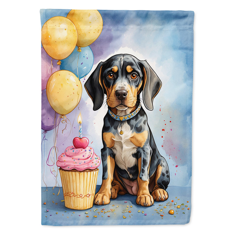 Drapeau «Happy Birthday House», Bluetick Coonhound