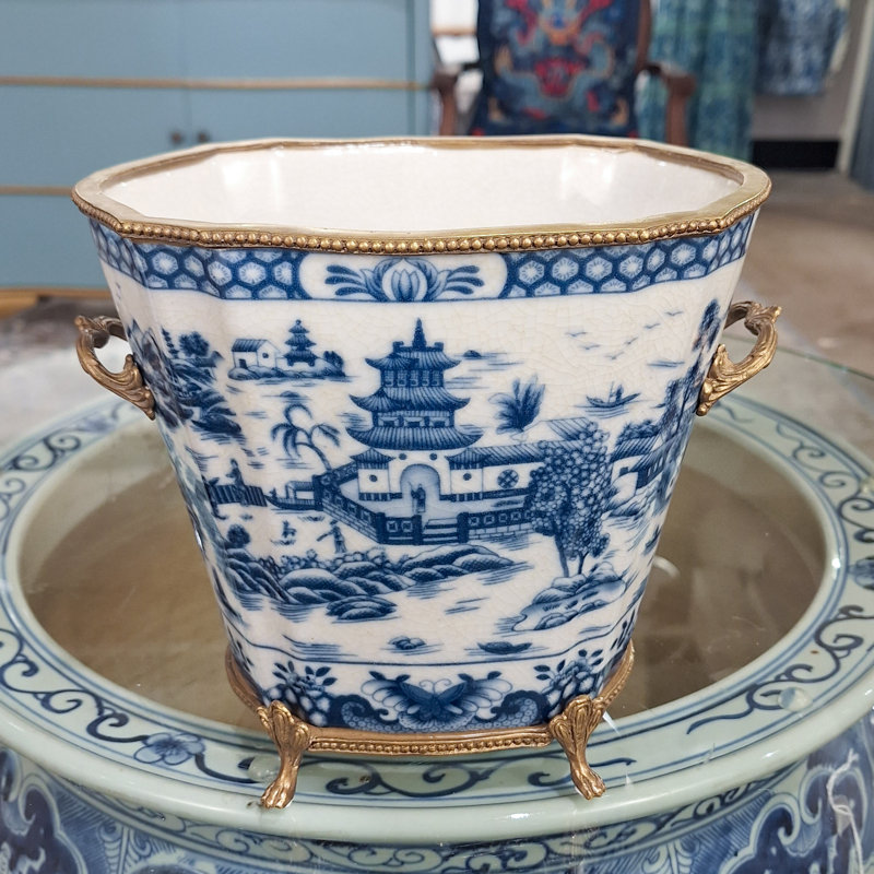 Blue Willow Handmade Planter