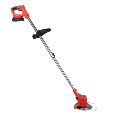 Coupe-herbe électrique sans fil pour tondeuse à gazon avec 2 lames de scie en alliage, 2 pales en plastique et 2 piles rechargeables