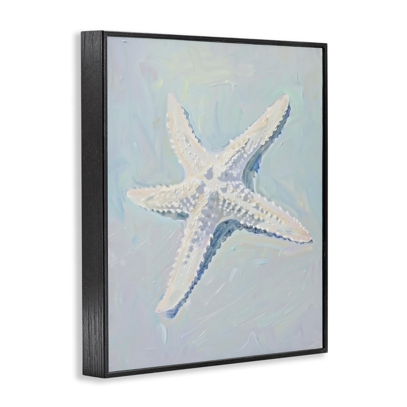  Étoile de mer côtière sur estampe numérique bleue par Arlington Prints, H 14 po x l 11 po, Giclée encadrée noir minuit