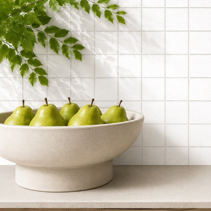 Refinery 2'' W x 2'' L Porcelain Tile Grid Mosaic Sheet, Chalk