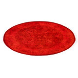 Overdyed Hand-Knotted Wool Modern-Contemporary Pink Area Rug 3' 1" x 3' 1"