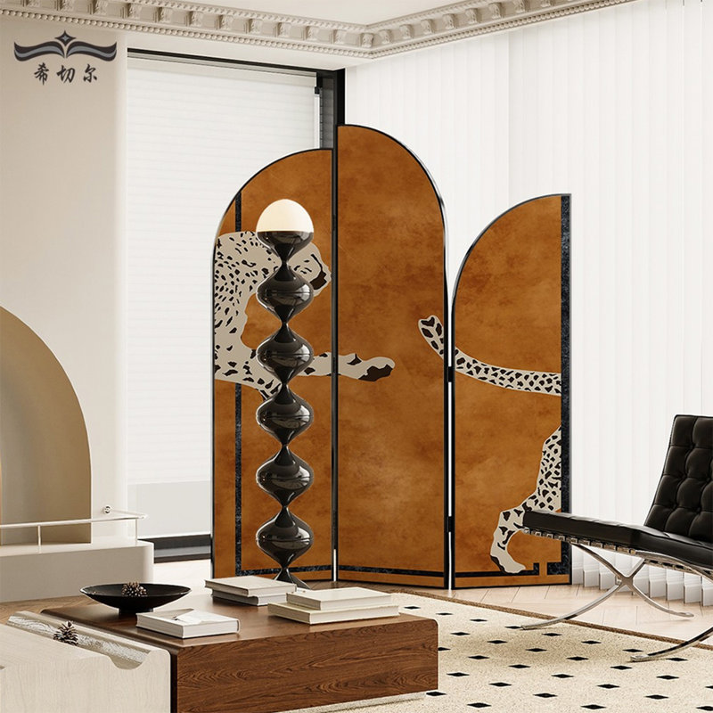 French-Style Cedar Three-Panel Foldable Screen