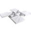 39.4'' Square Coffee Table, Marble Veneer, White, Sliding Top & Multipurpose Storage Design White 39.4'', Box