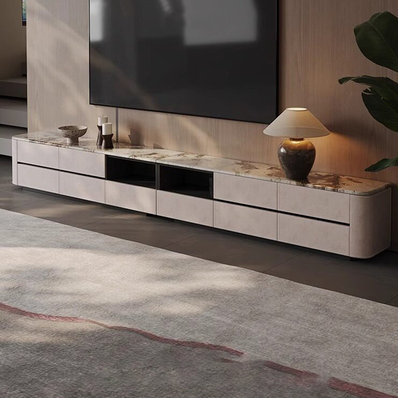 Meuble télé moderne en bois manufacturé gris Griotte, 78.74
