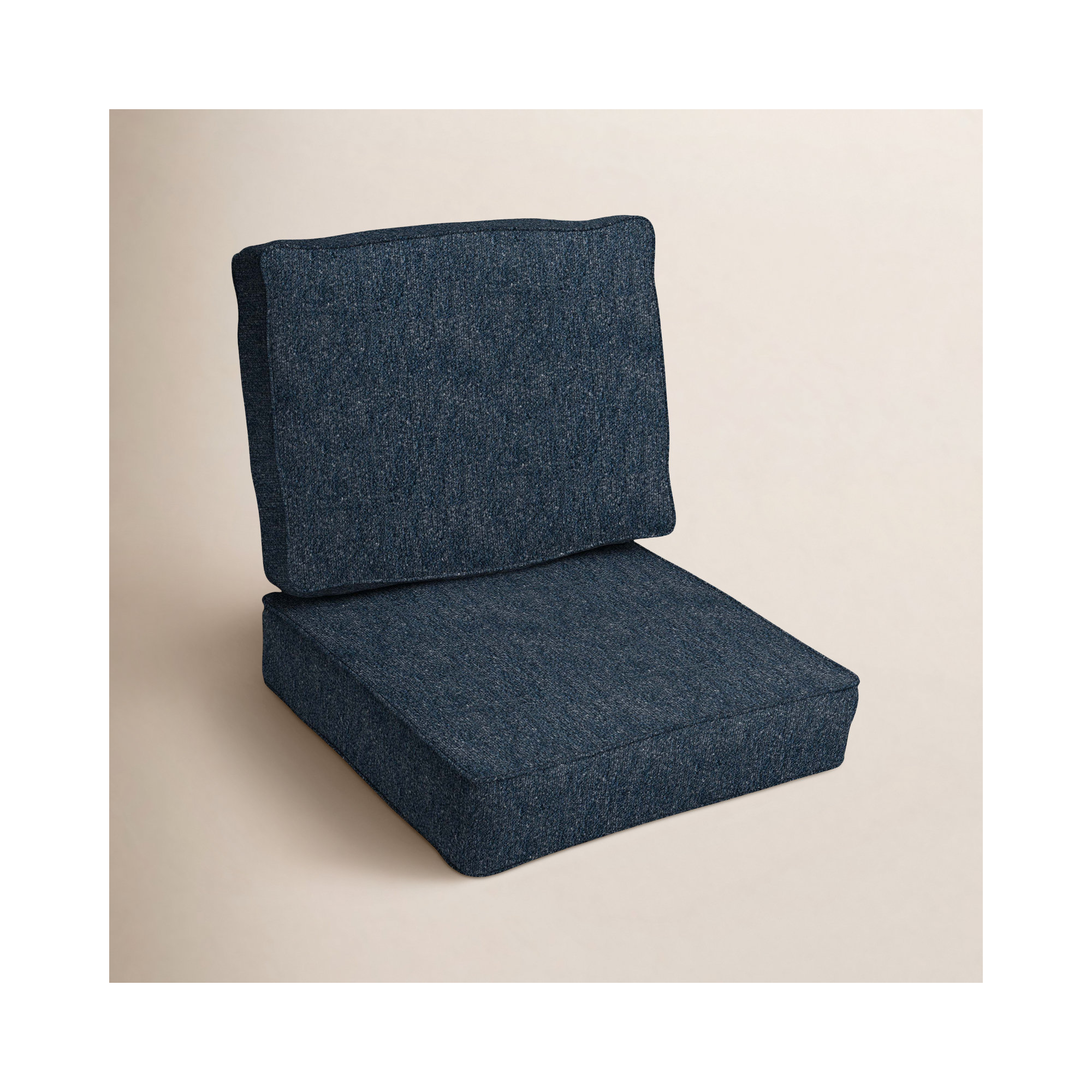 Sunbrella Boucle Indoor/Outdoor 4'' Lounge Chair Cushion Set, Improve Indigo Sunbrella®