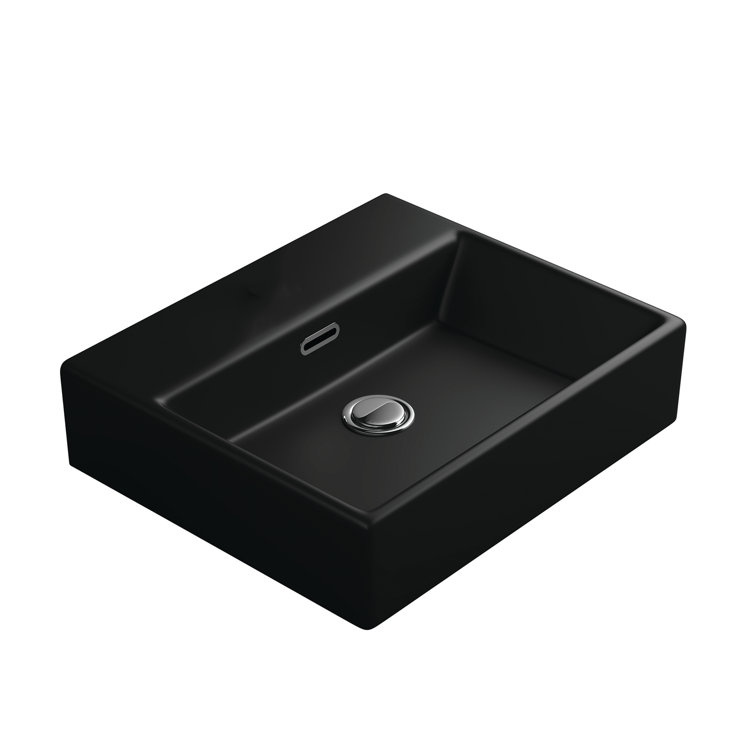 WS Bath Collections Quattro 16.5'' Ceramic Rectangular Bathroom Sink with Overflow