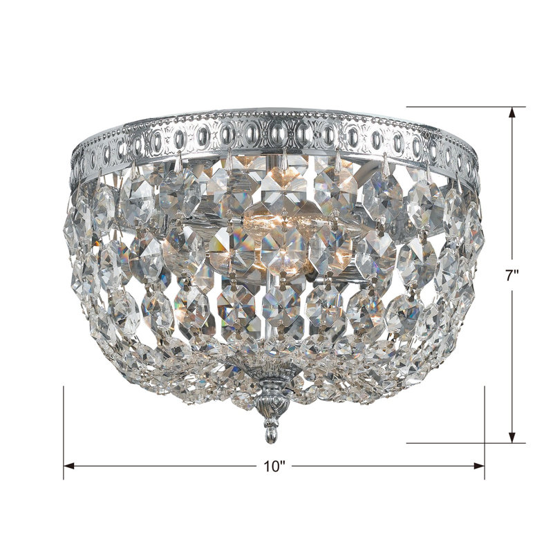Wehr 2-Light 10'' Flush Mount, Chrome, Swarovski Spectra