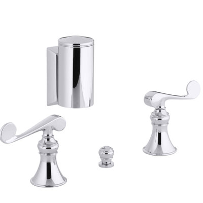 Revival Below-The-Rim Horizontal Swivel Spray Bidet Faucet with Scroll Lever Handles