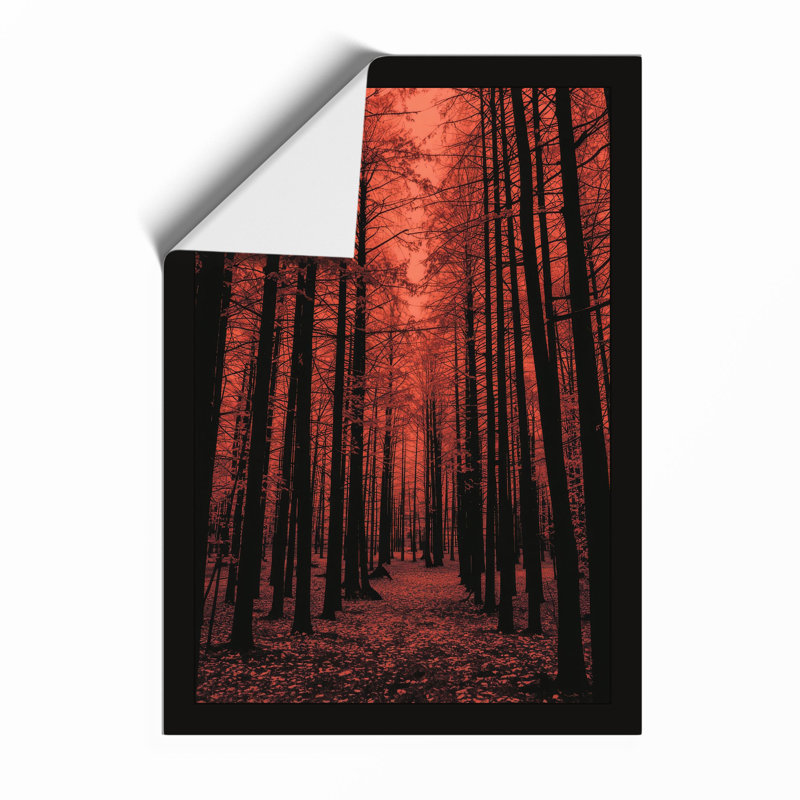 Forest Path In Amber Scandinavian - Print, Unframed, A3 - 42.0 x 29.7 cm