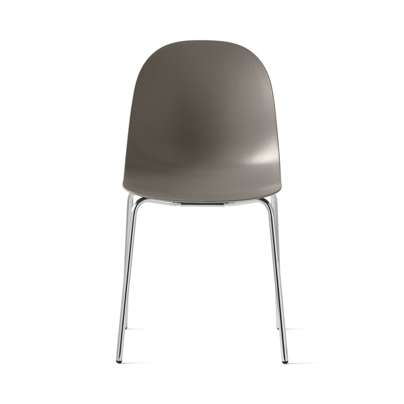 Chaise sans accoudoir Academy avec structure en métal, Taupe mat / chrome