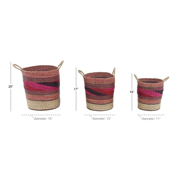 Woven Basket with Handle, Vietnam Traditional Handmade Rattan Wicker  Storage Basket