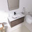 Ensemble de meuble-lavabo mural simple 36 po avec lavabo rond en résine Dripstone-1346200844