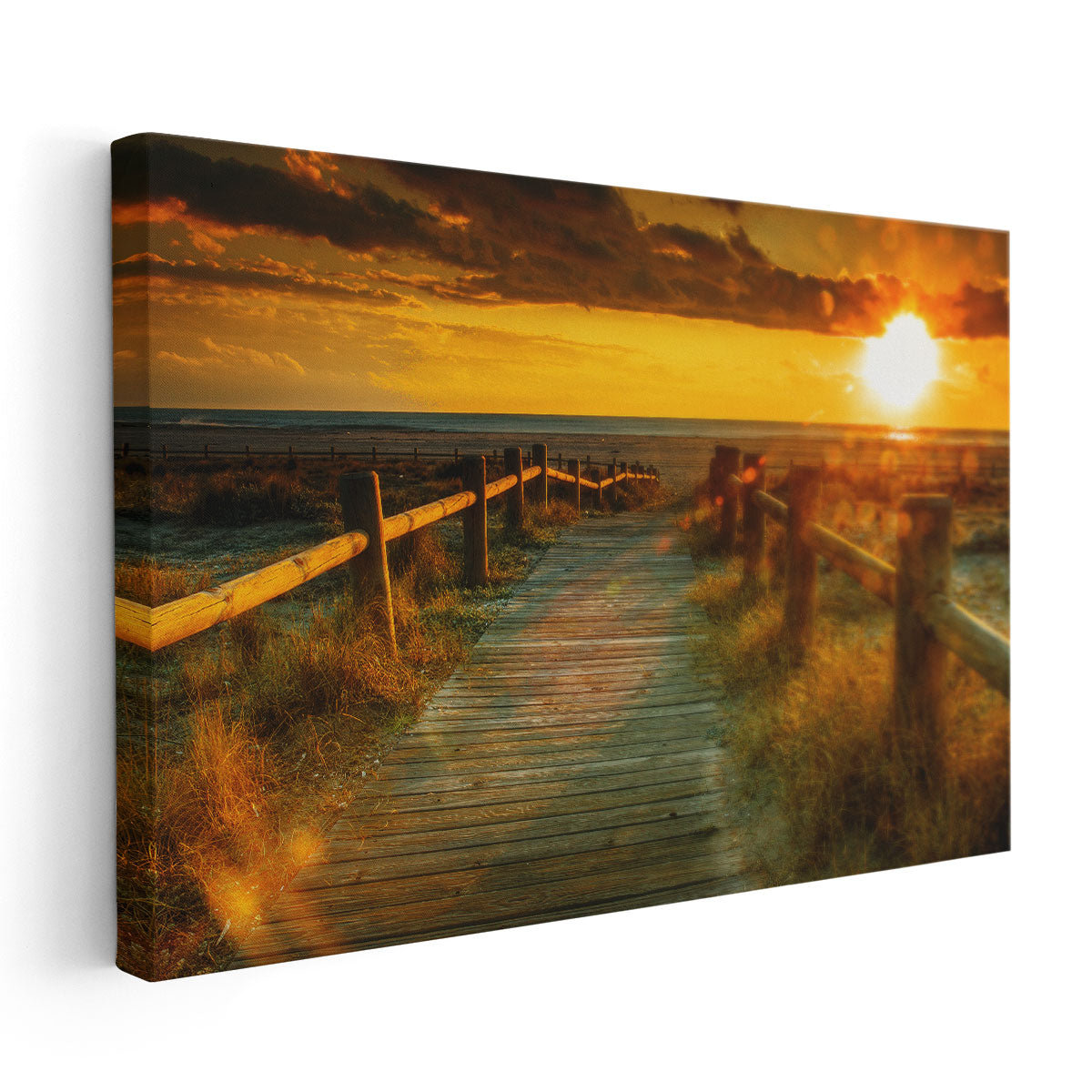 Highland Dunes Sunset at the Beach - Canvas Print Wall Art - Wayfair Canada
