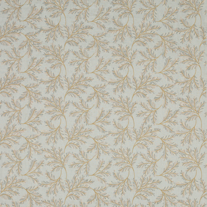 Ashmore Chelsea Fern Fabric, Aqua Bronze