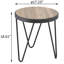 Table de bout vieillie en chêne gris et noir patiné avec design, polyvalente dans divers environnements, bois et métal se fondent pour une élégance, boissons à surface abondante, livres, différents espaces avec pieds, naturel