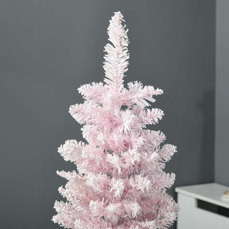 Arbre de Noël artificiel enneigé 5 pi avec branches réalistes et base en plastique