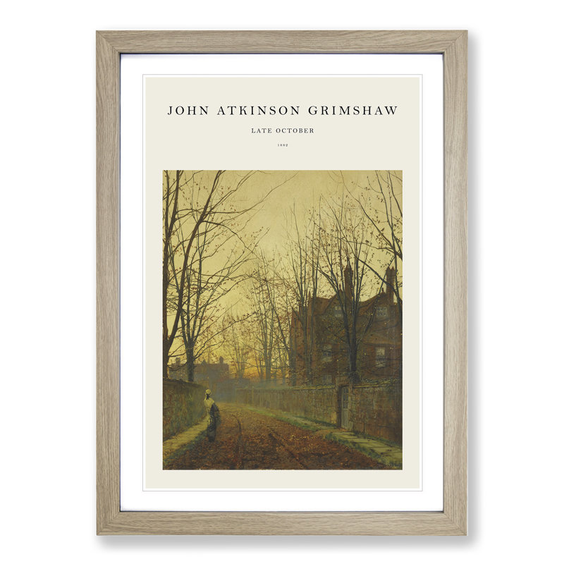 Late October by John Atkinson Grimshaw - Picture Frame Art Prints, Oak Framed, 48cm H x 36cm W x 2cm D