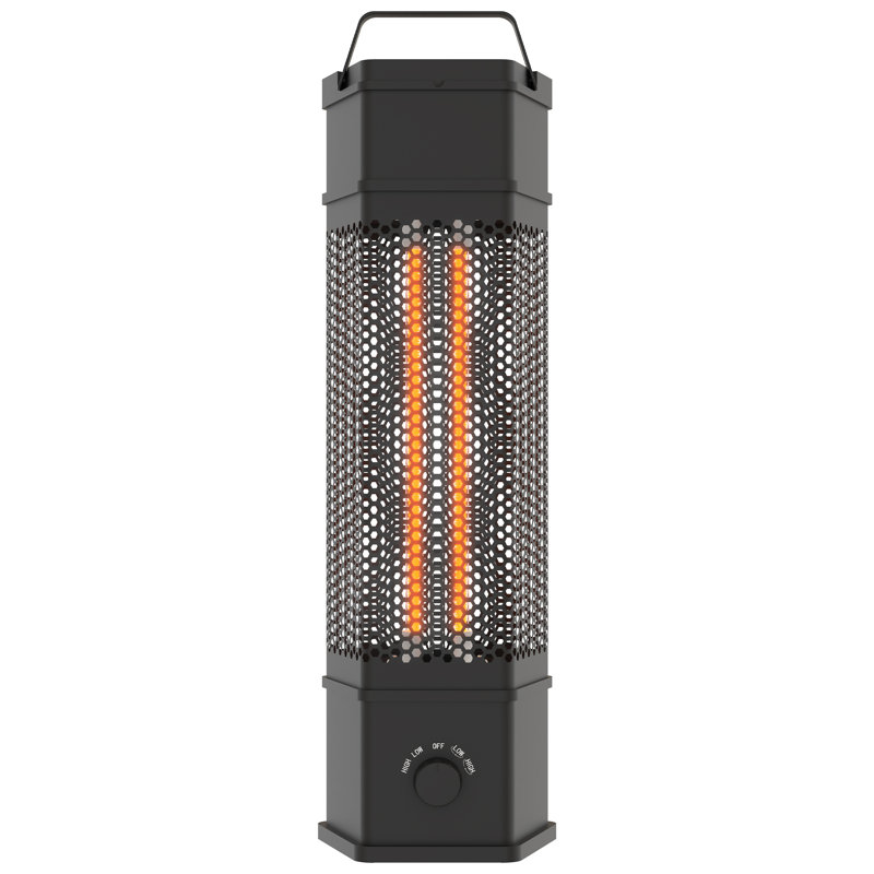 Patio Heater For Outdoor, 360°all-round Heating, 1500w Indoor Electric Infrared Heater, Portable Tower Heater, 2 Speeds Oscillation, Tip-over Protection For Garage, Backyard, Home
