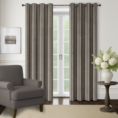 Wexford Caramel Grommet Top Drapery Panel Set of 2 - 50x72
