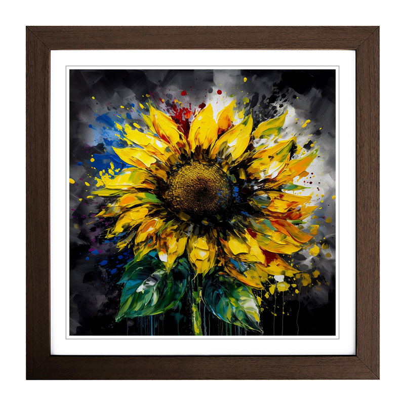 Sunflower - Framed Print, Walnut