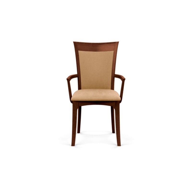 Morgan Upholstered Arm Chair, Cognac Cherry, Microseude Onyx