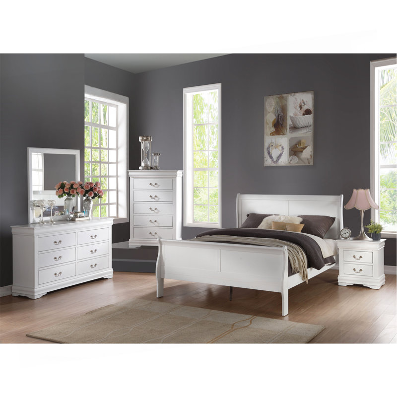 White Finish E. King Bed