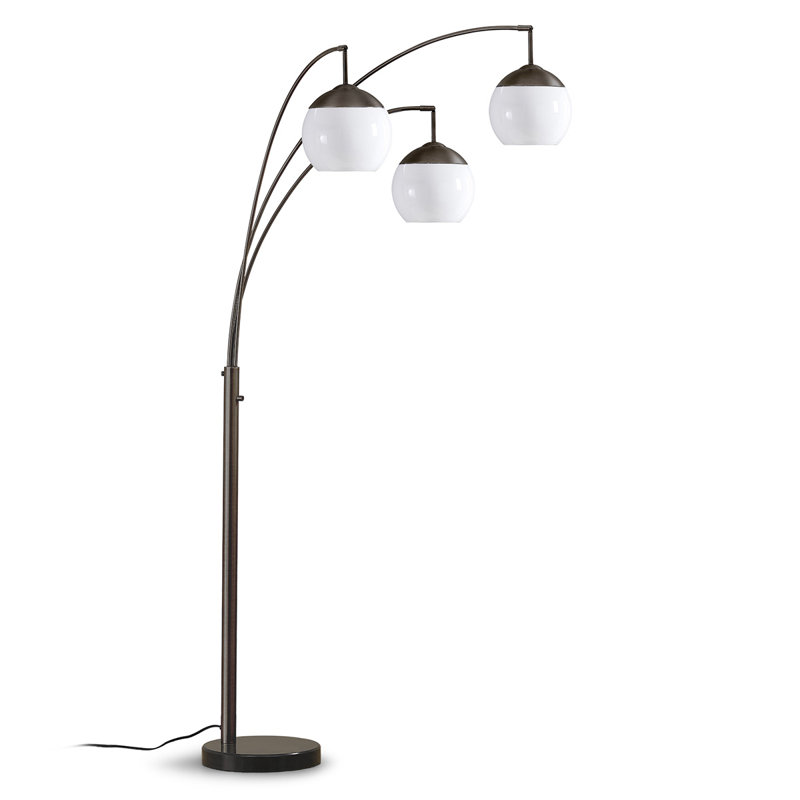 Eddo 84'' Arched Floor Lamp, White, Dark Bronze