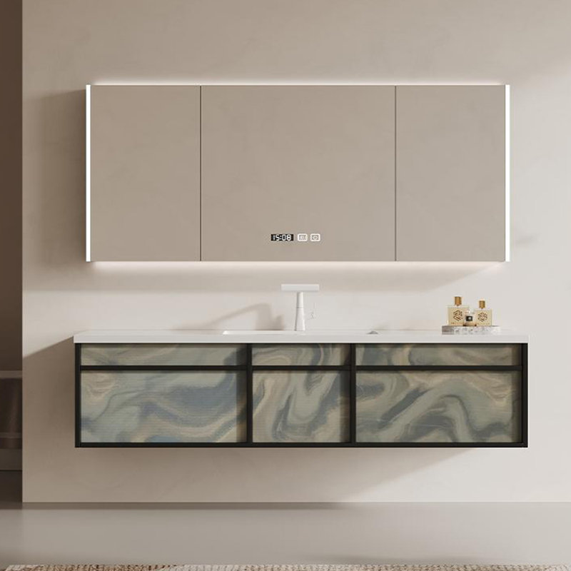 Magnifique armoire de salle de bain de style français, H 19,69 po x l 59,06 po x P 19,69 po