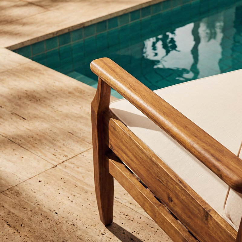 Mcclurg Patio Chair with Cushions, Cream
