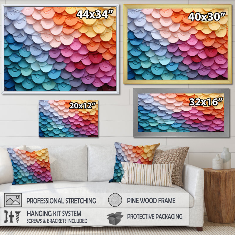 " Opt Harmonious Spectrum II ", Black Floater Framed, 24" H x 32" W x 1" D