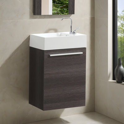 Meuble-lavabo mural simple 18 po avec lavabo