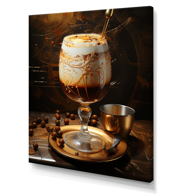 Brandy Alexander Creamy Caramel Cocktail I - Art mural cocktails, H 20 po x l 12 po x P 1 po