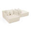 Méridienne à deux places paresseuse, canapé compressé sans assemblage requis, faite de tissu de velours, méridienne moderne et moelleuse, utilisée pour les salons et les chambres à coucher - beige-129936763