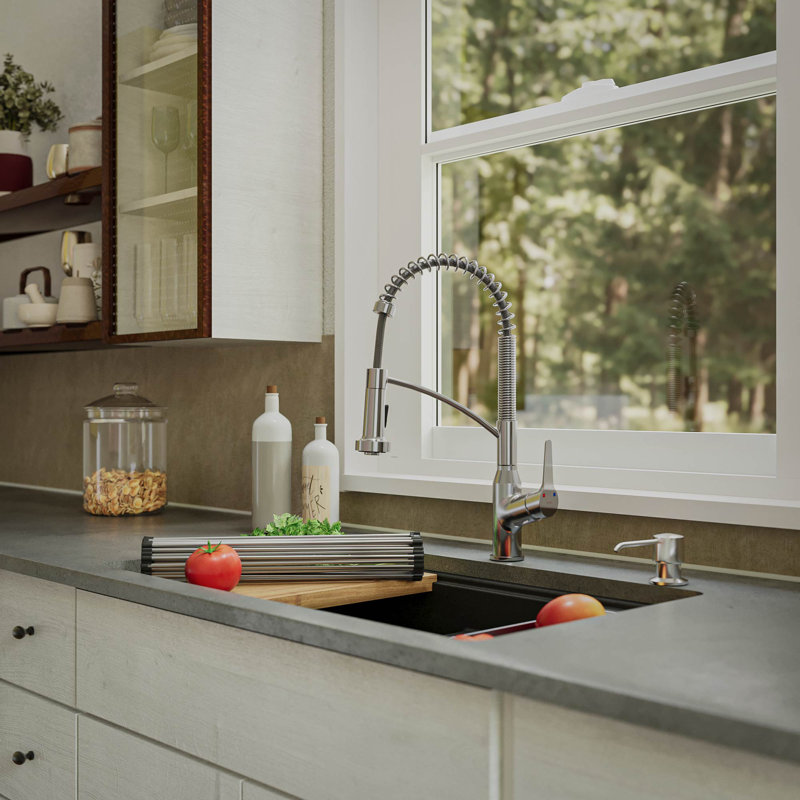 Quartz Undermount Sinks 32.5'' L Double Bowl Kitchen Sink, Black